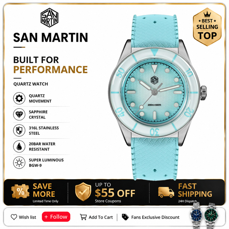 Guilloché Dial Watch - Reloj de Cuarzo para Mujer San