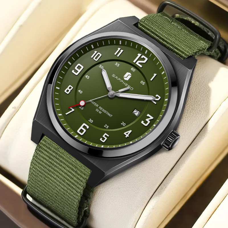 Luxury Watch With Green Dial - Reloj deportivo de cuarzo SAPPHERO para