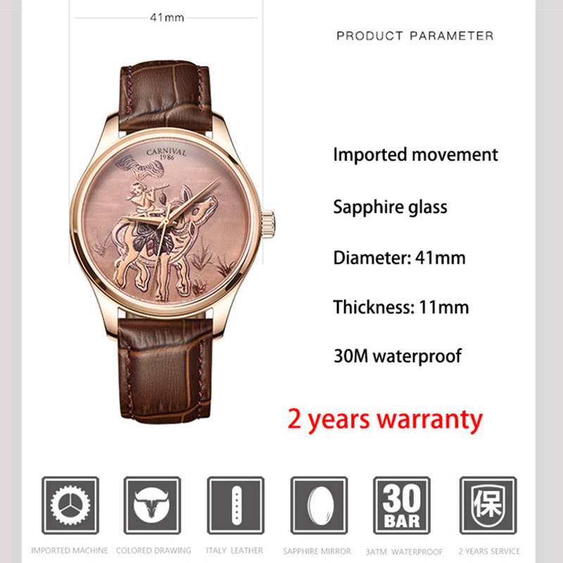 Marca CARNIVAL, relojes mecáni - Zodiac Luxury Watch reseña y precio