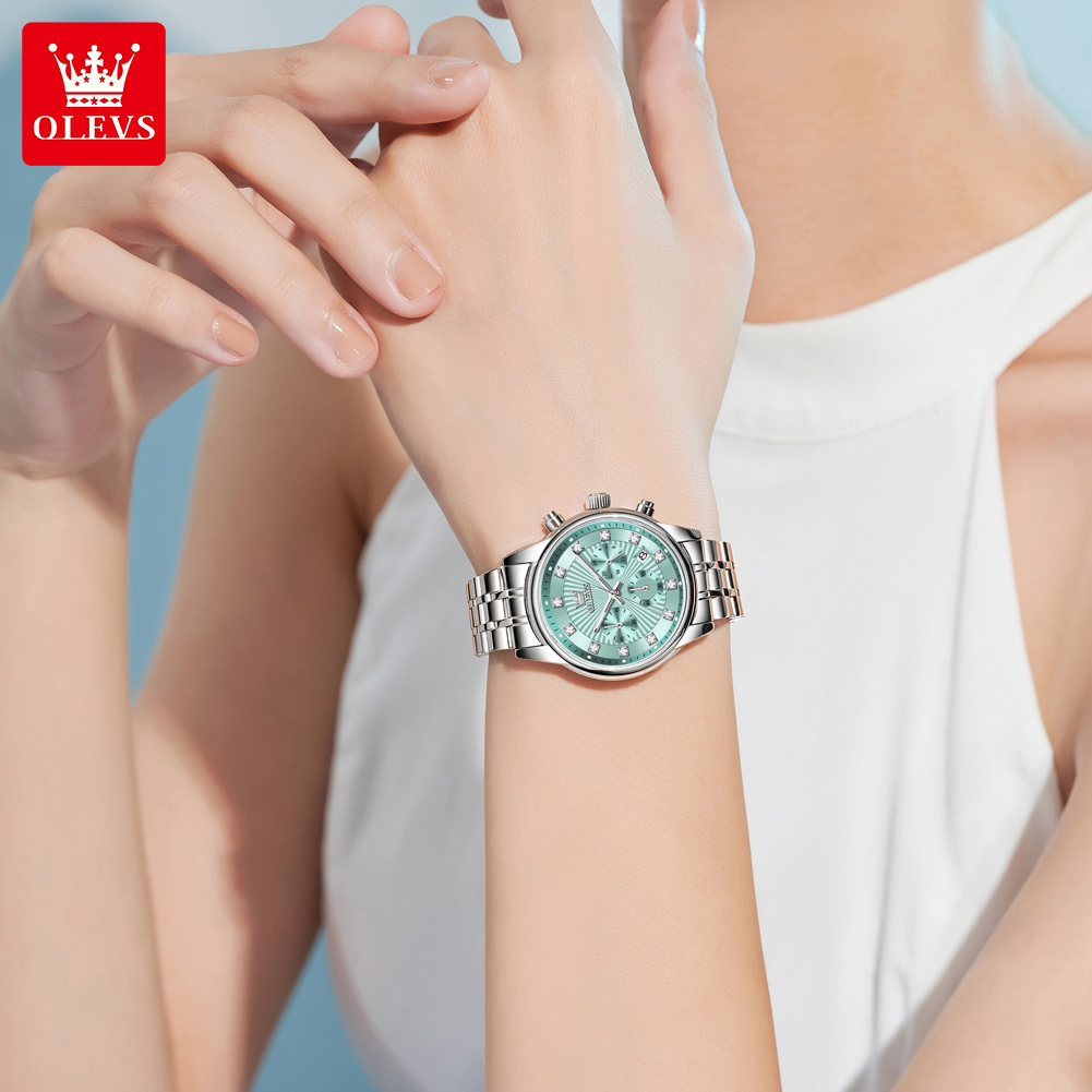 OLEVS relojes para mujer, relo - Luxury Watch With Green Dial reseña y precio